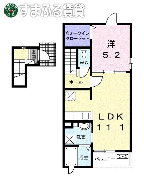 パークサイド アネックス(1LDK/2階)の間取り写真