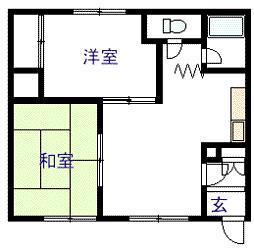 末広マンション(2DK/1階)の間取り写真