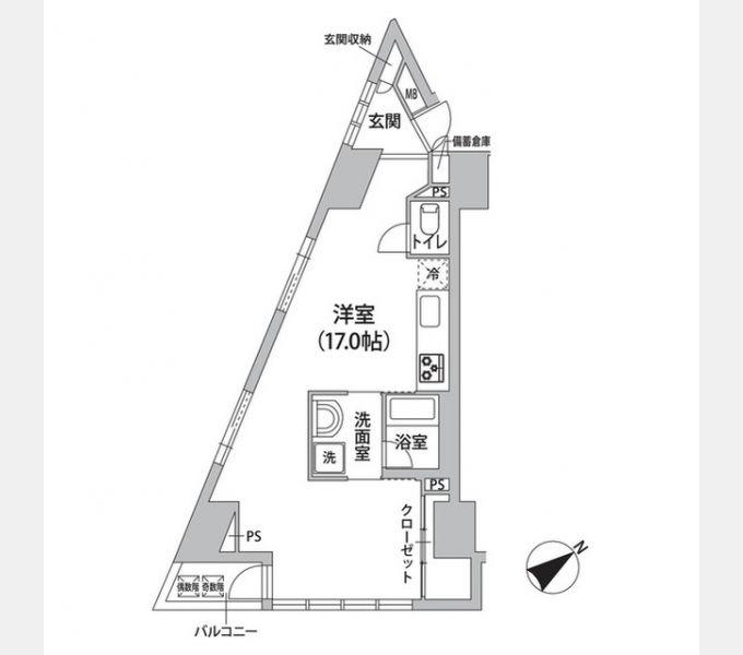 ロリエ銀座(ワンルーム/7階)の間取り写真