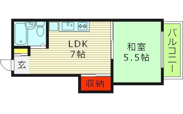 メゾン・パルビス(1LDK/2階)の間取り写真