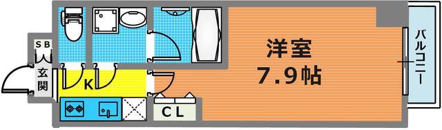 ラナップスクエア湊川公園(1K/6階)の間取り写真