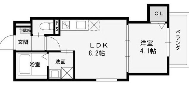 シーサイドヒル西新町(1LDK/2階)の間取り写真