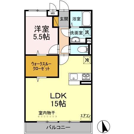 メゾンシャルマン(1LDK/1階)の間取り写真