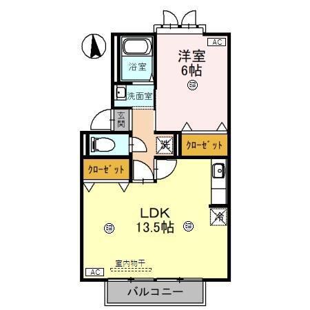 エトワール21(1LDK/2階)の間取り写真