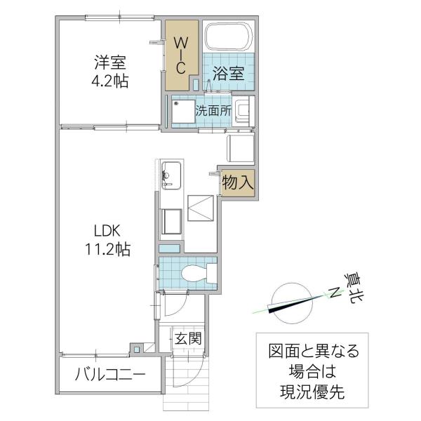 ラフレシールII(1LDK/1階)の間取り写真