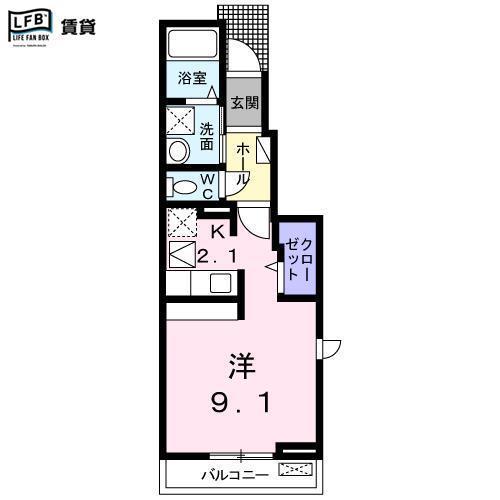 CASA SOLEIL(1K/1階)の間取り写真