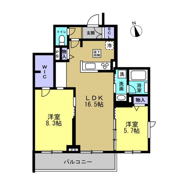 フォレフィー・アール(2LDK/4階)の間取り写真