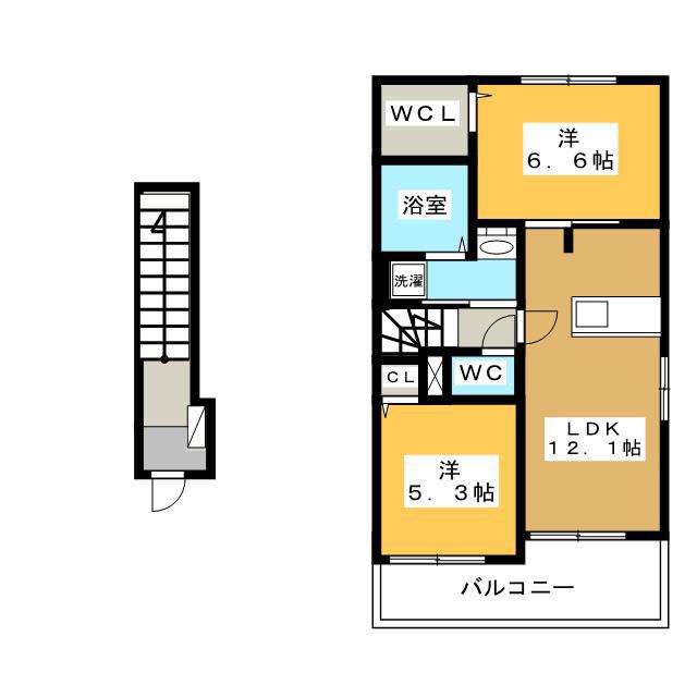 ルーストIV(2LDK/2階)の間取り写真