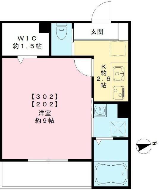プリュム四谷(1K/2階)の間取り写真