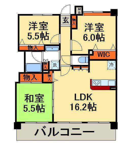 INSURANCE BLDG.VIII(3LDK/1階)の間取り写真