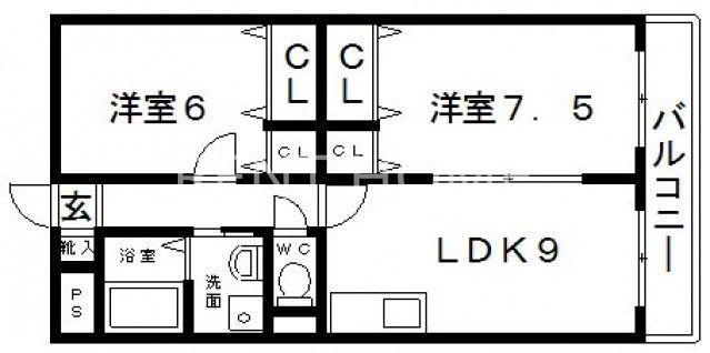 セイグレイス(2LDK/4階)の間取り写真