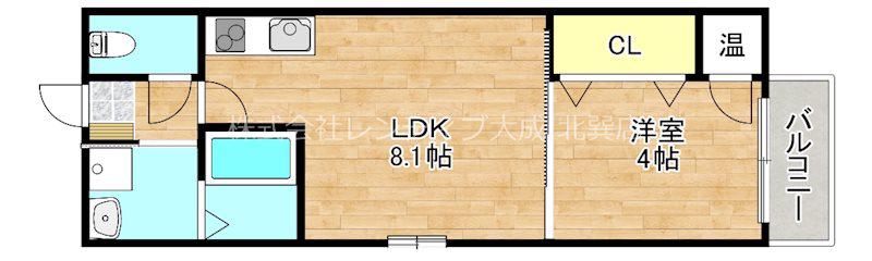 GRANDIR J(1LDK/3階)の間取り写真