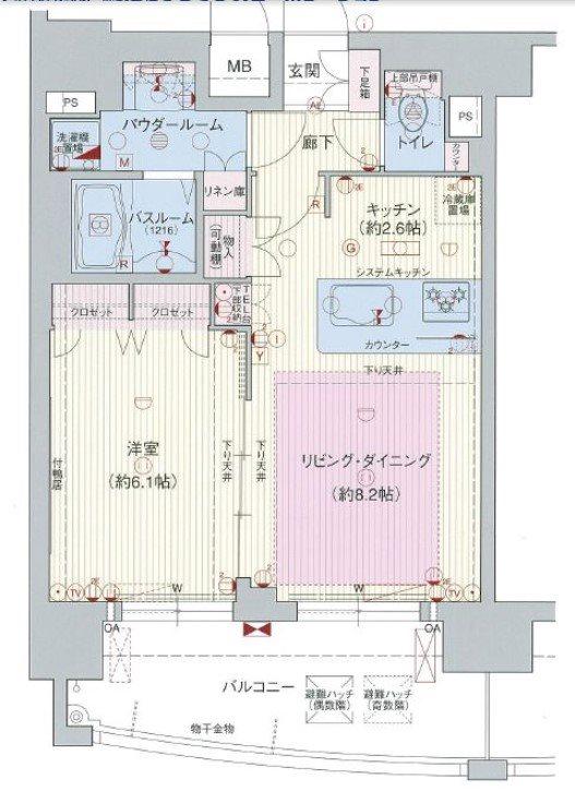 プレサンス桜通グレイス(1LDK/10階)の間取り写真