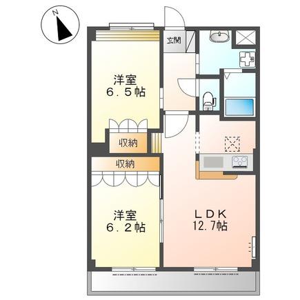 ストーンハウス(2LDK/2階)の間取り写真