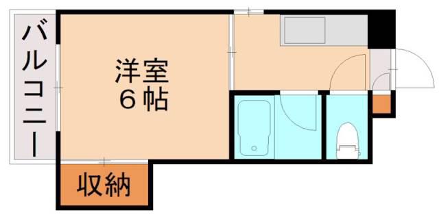 ギャラン千代ヶ崎(1K/1階)の間取り写真