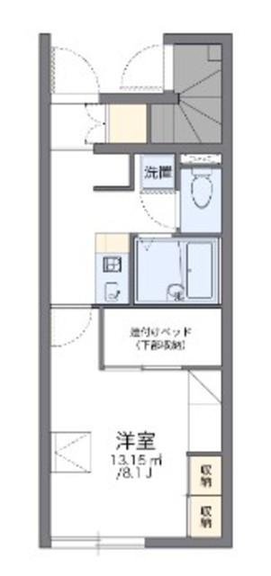 レオパレスヒルサイドメゾン(1K/1階)の間取り写真