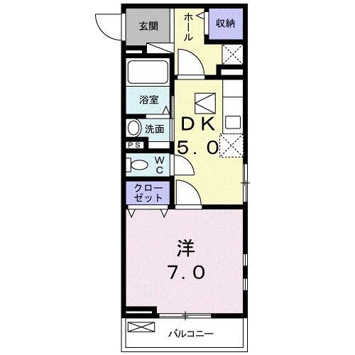 CHARME金屋(1DK/1階)の間取り写真