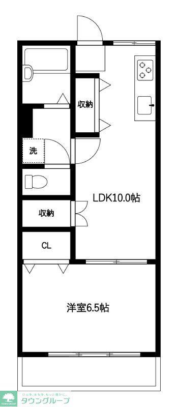 ウィスタリア中野(1LDK/2階)の間取り写真