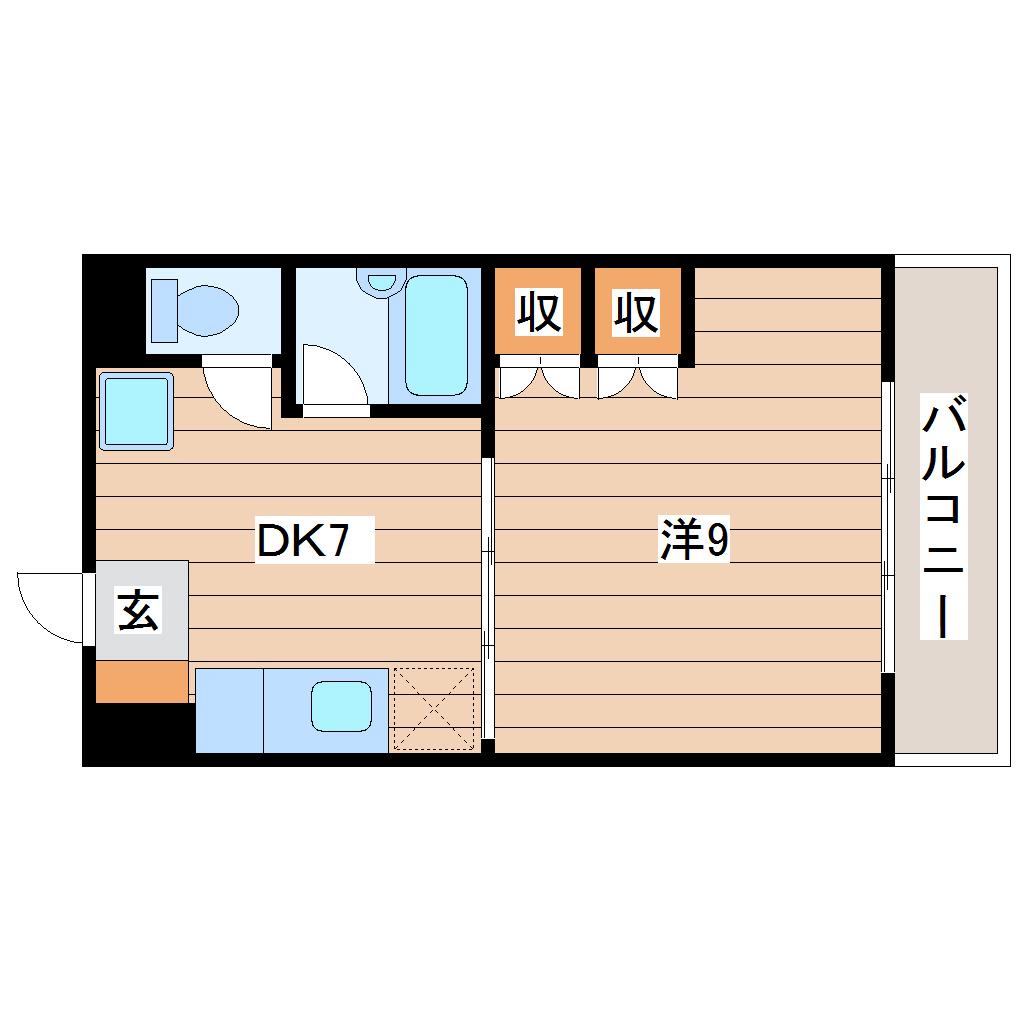 小田原深松マンション(1DK/2階)の間取り写真