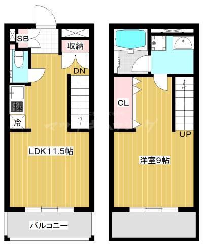 DACHA(1LDK/1階)の間取り写真