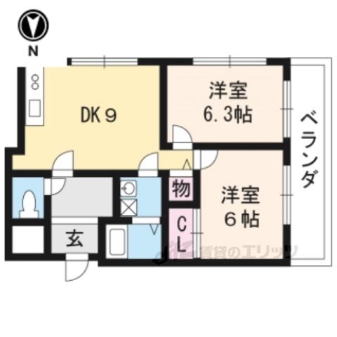 N・GREAT(2LDK/2階)の間取り写真