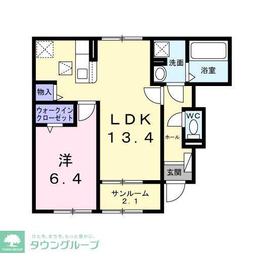 グレイス VI(1LDK/1階)の間取り写真