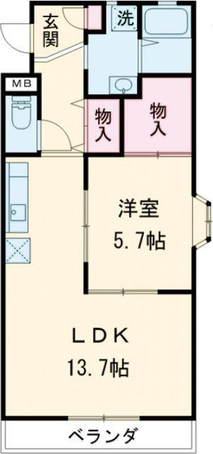 エトワール羽山(1LDK/3階)の間取り写真