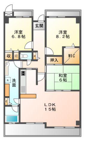 ルネ神戸北町IIサウスコート2番館(3LDK/7階)の間取り写真