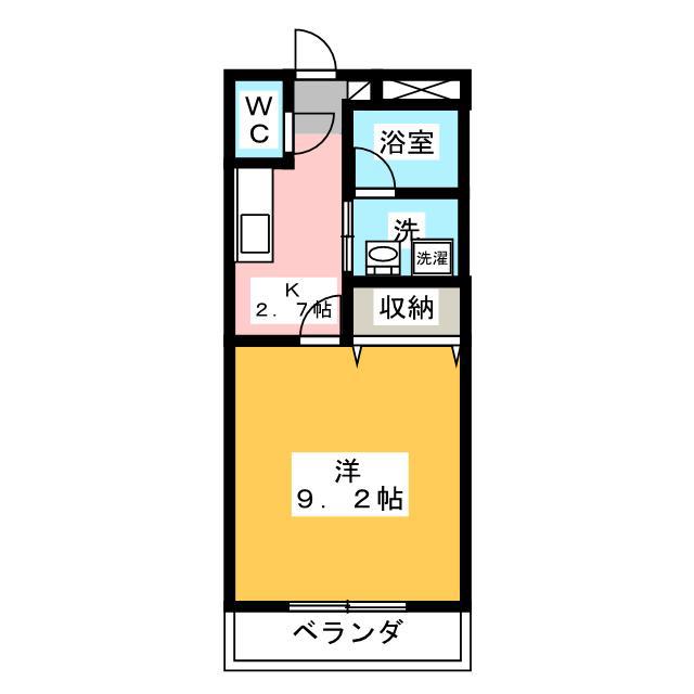 CASA F(1K/2階)の間取り写真