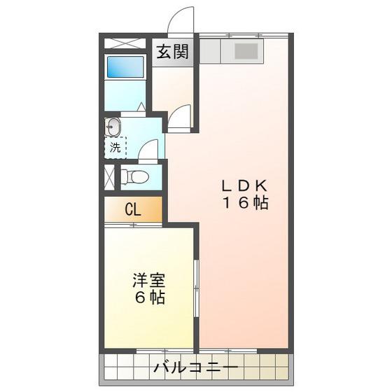 ダイアナポリス桜橋(1LDK/3階)の間取り写真