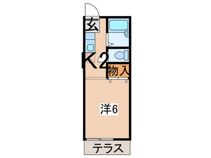 ポエム・ヤジマ(1K/1階)の間取り写真