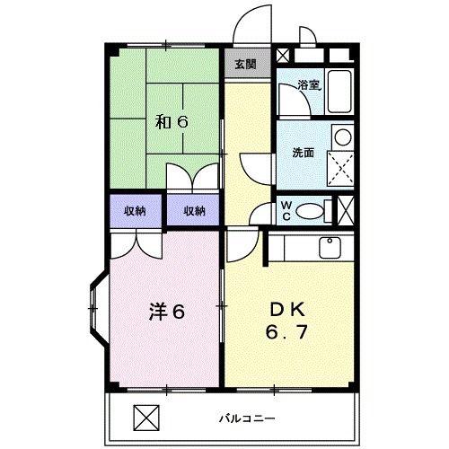 ピア高瀬(2DK/2階)の間取り写真