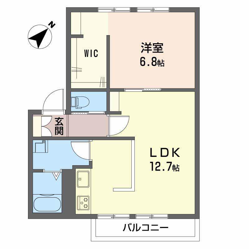 フレグランスタケムラ(1LDK/2階)の間取り写真
