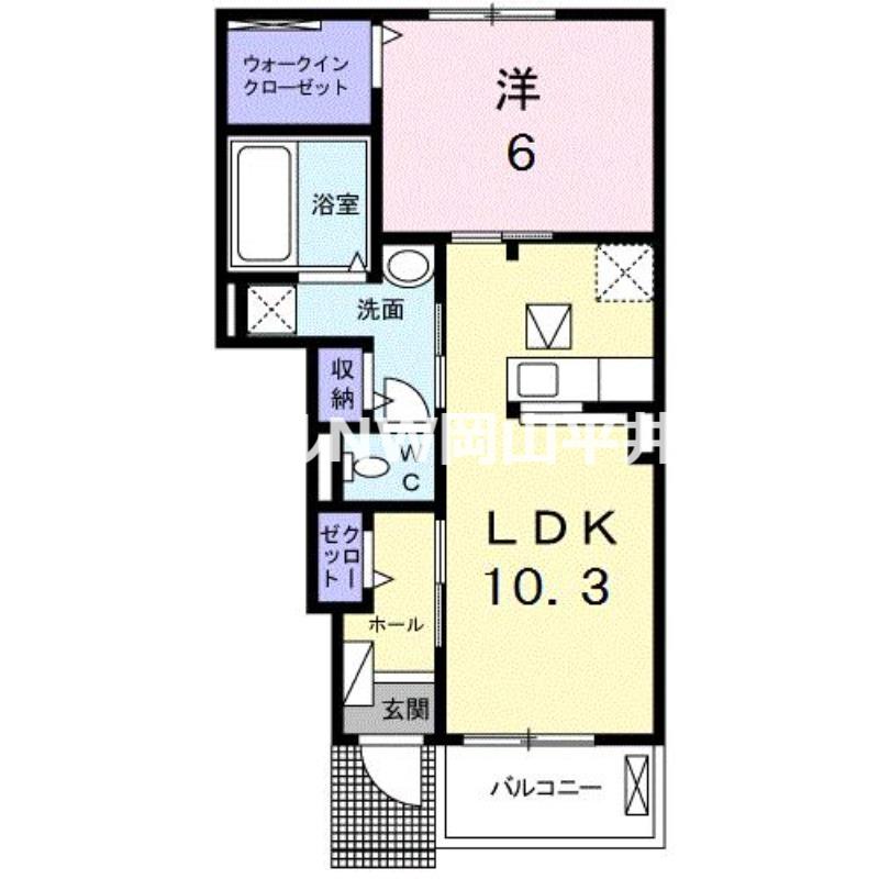 ルーチェ ソラーレB(1LDK/1階)の間取り写真
