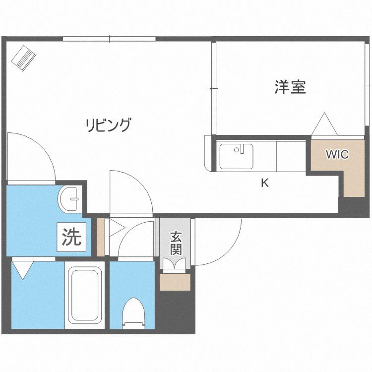 シャトン 北10条(1LDK/1階)の間取り写真