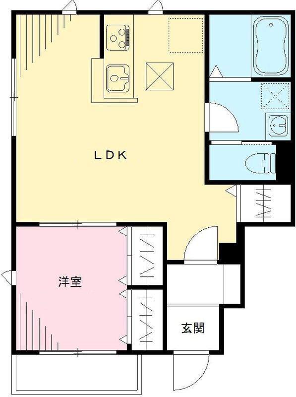 アクアリオ(1LDK/1階)の間取り写真