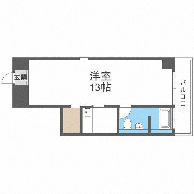 レキシントンスクエア北堀江(ワンルーム/8階)の間取り写真