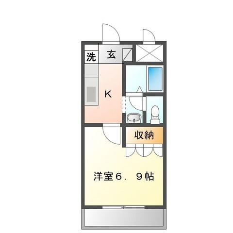 エンジョイライフ(1K/2階)の間取り写真