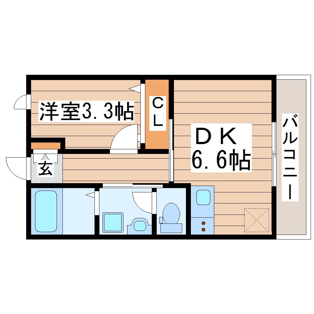 LAVULITE(1DK/2階)の間取り写真