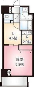 ディアコート白川(1DK/6階)の間取り写真