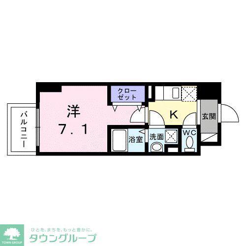 スアヴィス平塚八重咲(1K/10階)の間取り写真