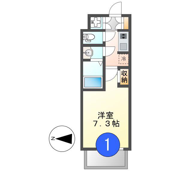 S-RESIDENCE千種(1K/6階)の間取り写真