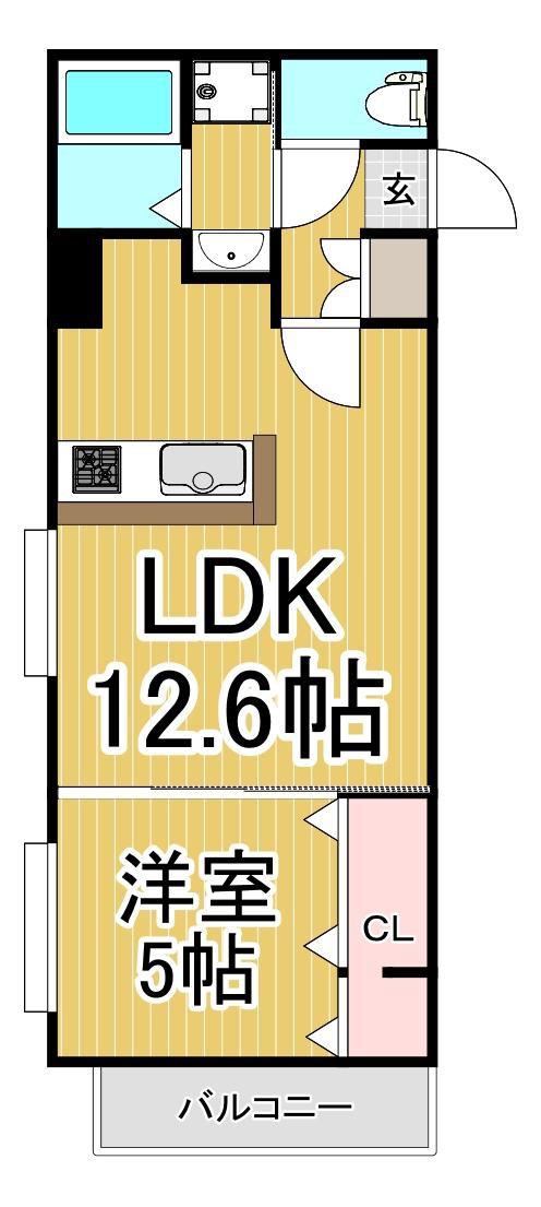 LIBERTE鹿児島中央(1LDK/10階)の間取り写真
