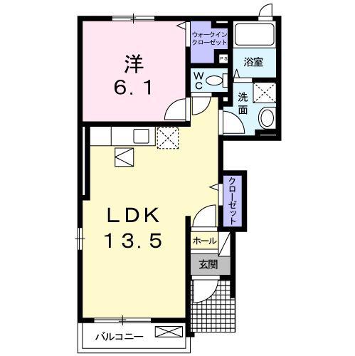 フォルトゥーナ I(1LDK/1階)の間取り写真