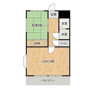 サンリッチ白浜(1LDK/3階)の間取り写真