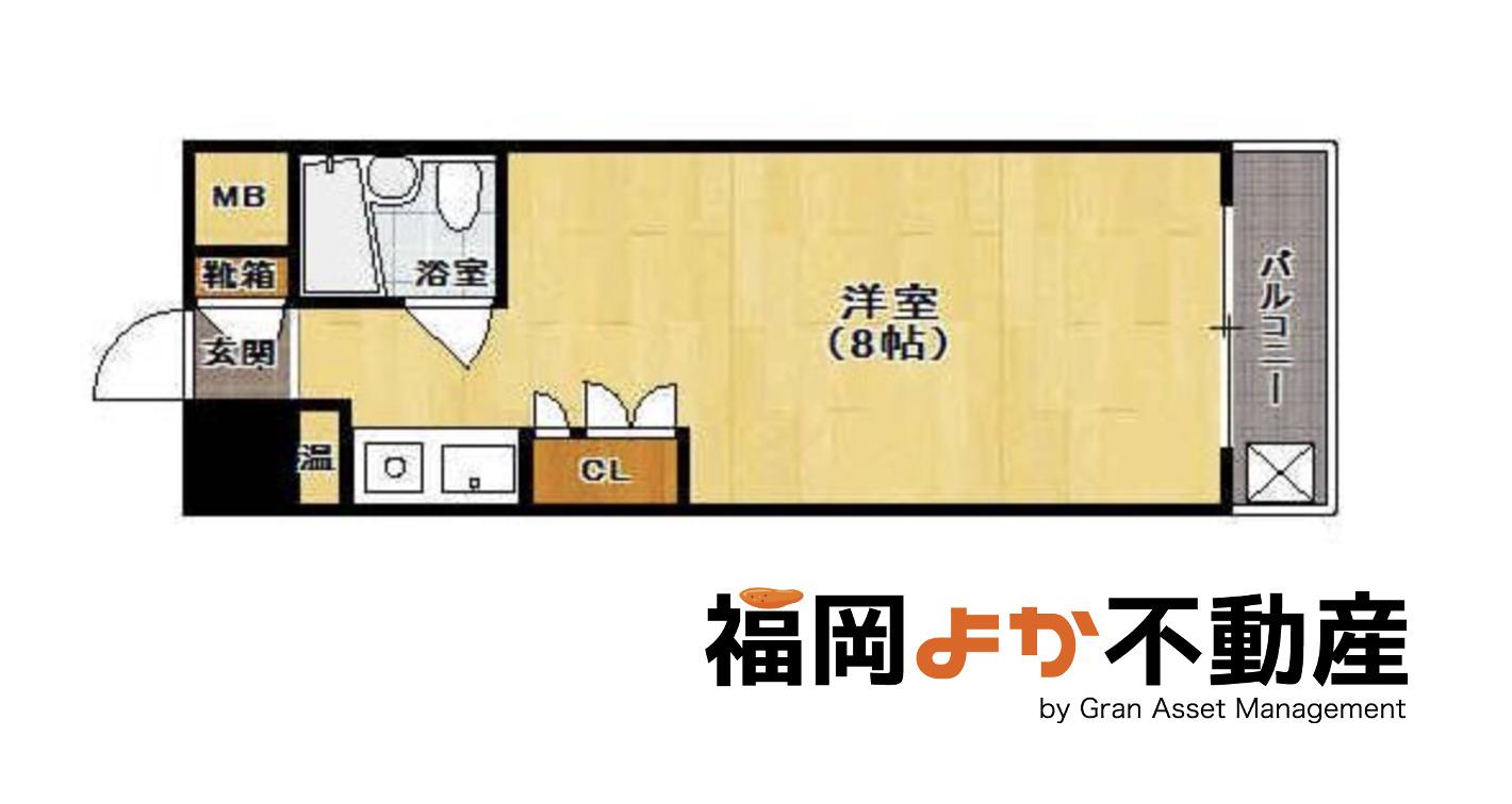 ハッピーエステート大濠(ワンルーム/2階)の間取り写真