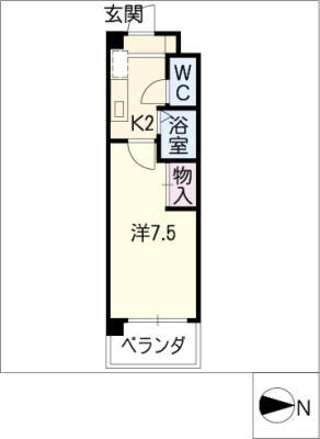 パーク神田(1K/2階)の間取り写真