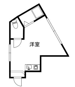 アルティローサ芝浦(ワンルーム/5階)の間取り写真