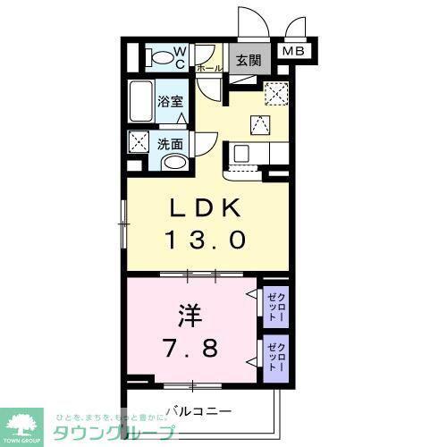 LES AILES‐レゼル‐(1LDK/1階)の間取り写真