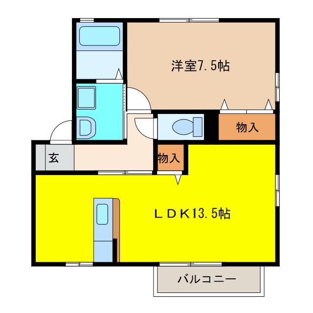 エントピア(1LDK/2階)の間取り写真